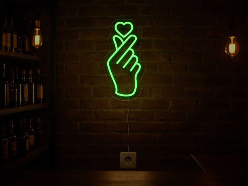 Hand Heart-Neon LED Schild
