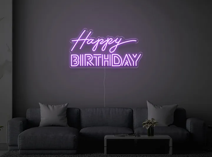 Happy BIRTHDAY - Signe lumineux au neon LED