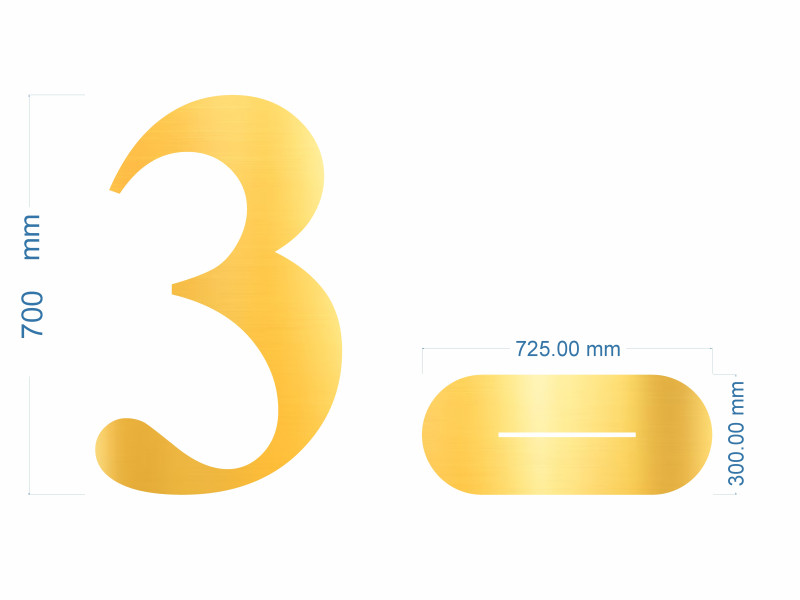 Cifre Plexiglas cu Suport 70 cm