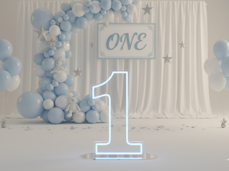 Cifre Luminoase LED din Plexiglas cu Suport – Înălțime 100 cm