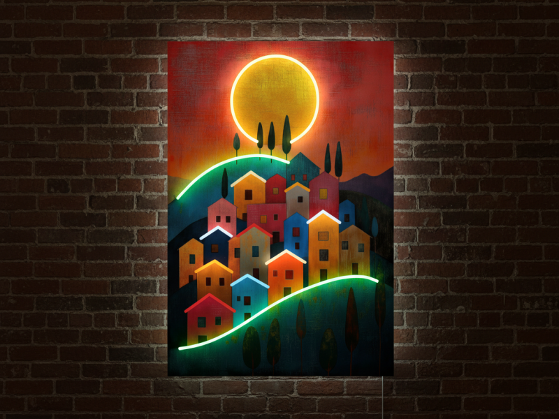 Căsuțe pe deal - Semn Luminos LED Neon