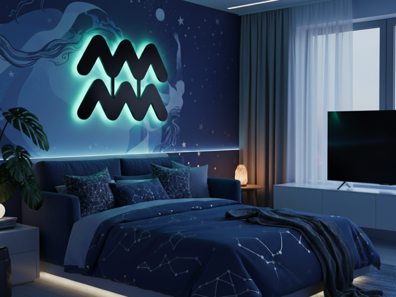 Aquarius - Semn Luminos LED Neon Backlight