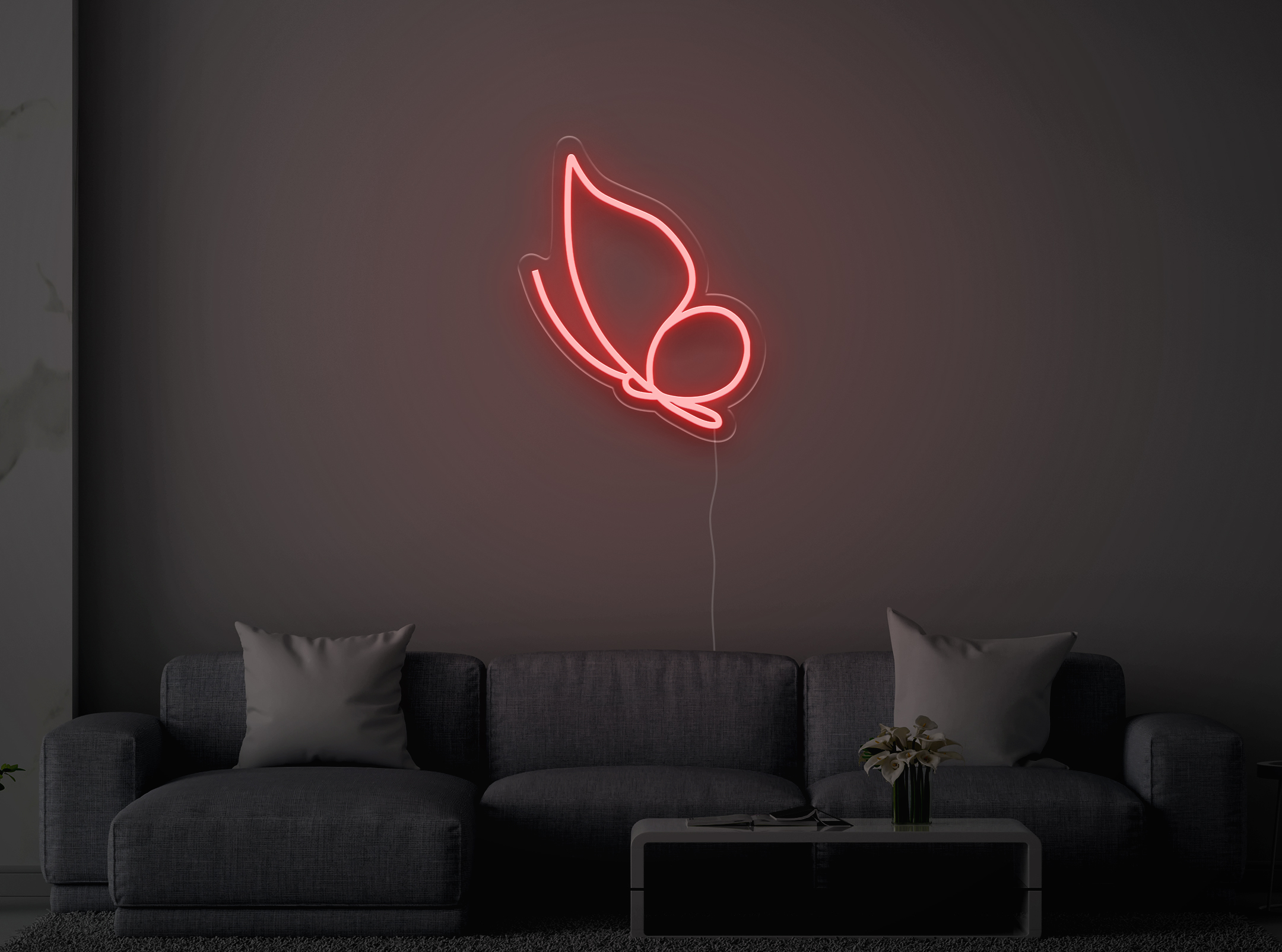 Fluture Zburand - Signe lumineux au neon LED