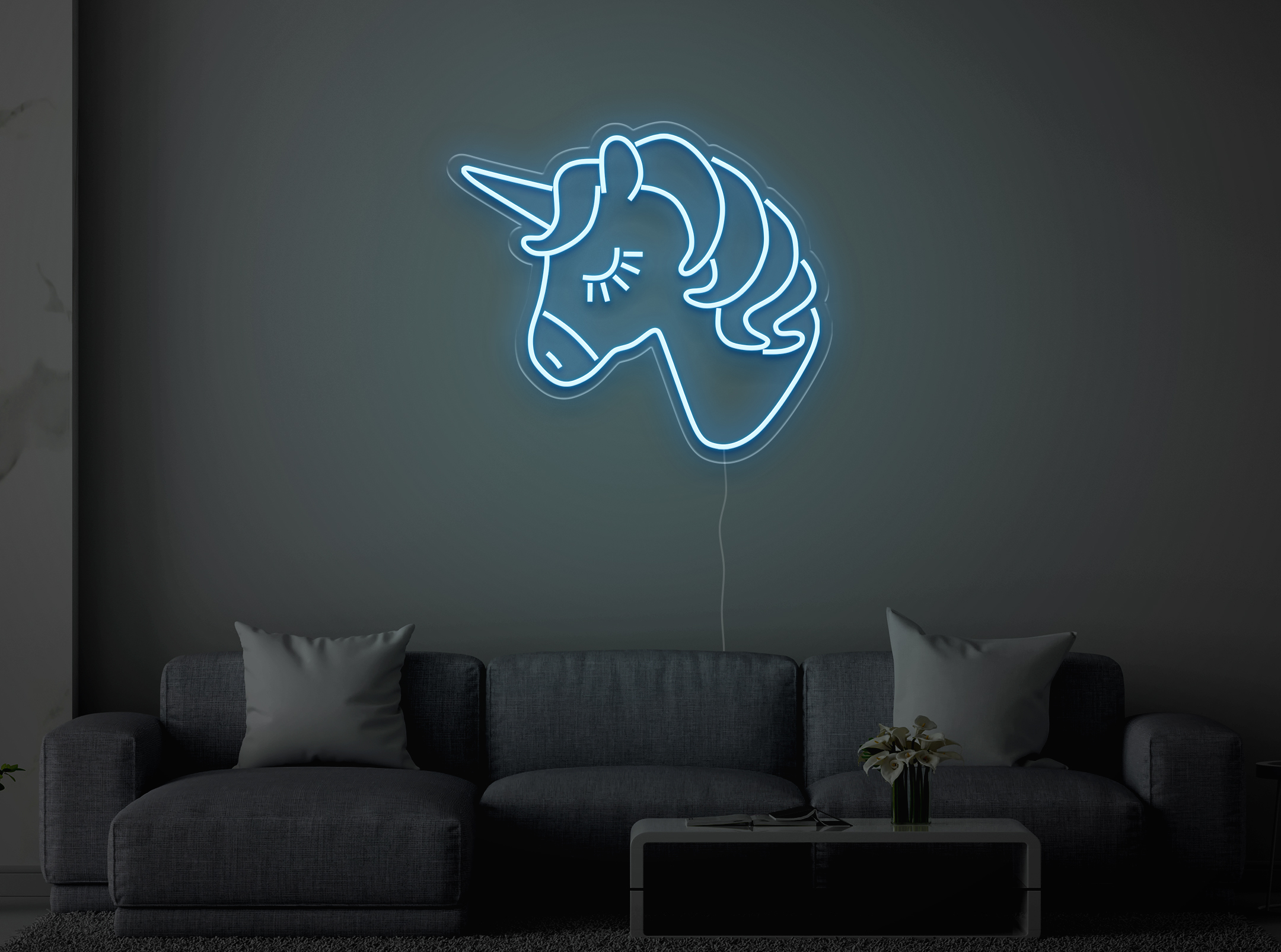 Licorne - Signe lumineux au neon LED
