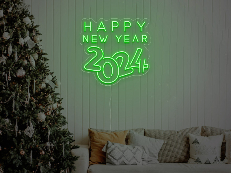 Happy New Year 2024 - Neon LED Schild