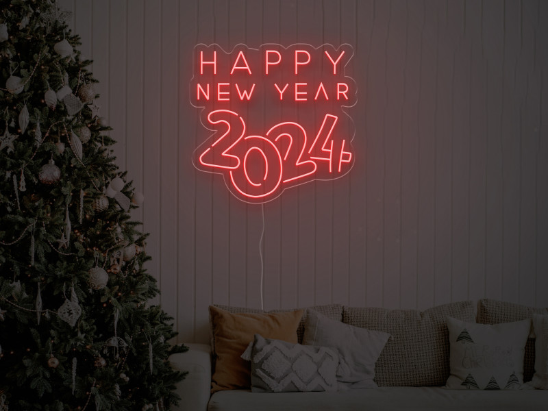 Happy New Year 2024 - Insegne al neon a LED
