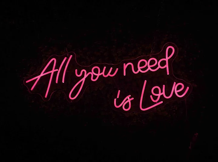 All you need is Love - Signe lumineux au neon LED