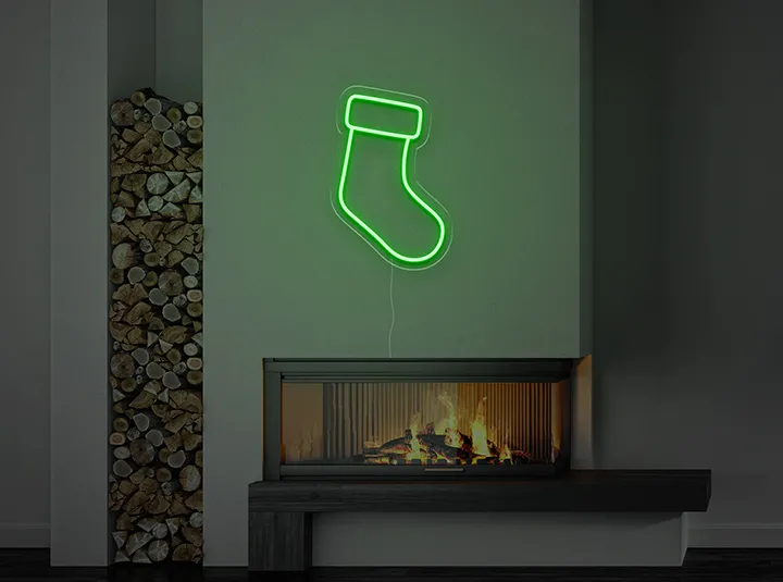 Chaussette de Noël - Signe lumineux au neon LED