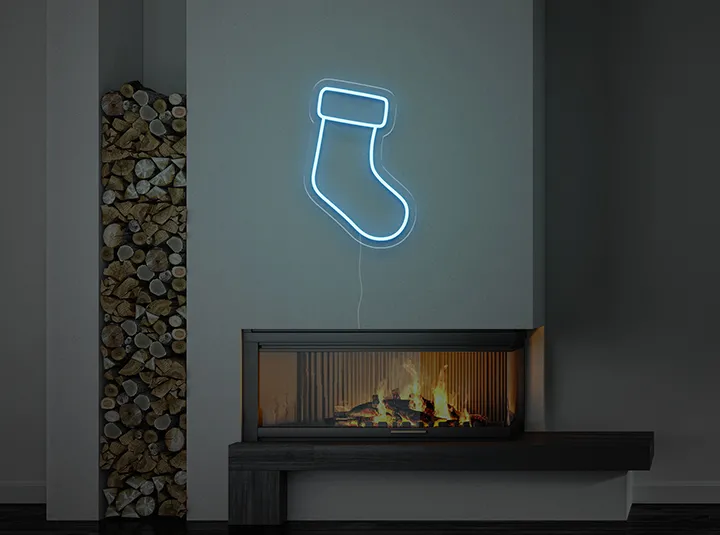 Weihnachtssocke - Neon LED Schild