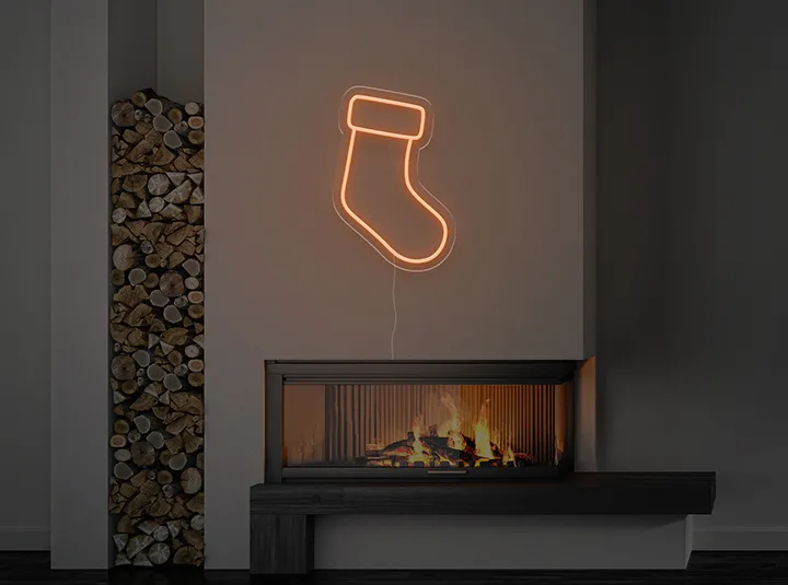 Chaussette de Noël - Signe lumineux au neon LED
